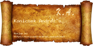 Konicsek András névjegykártya